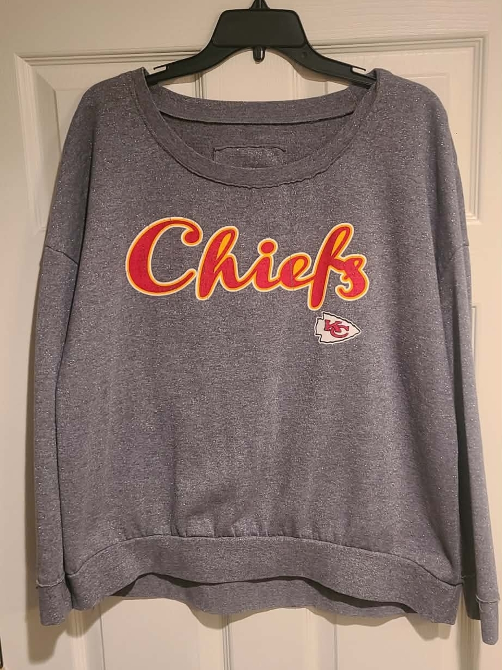 Kansas City Chiefs Gray Sparkle  Sweatshirt Size L